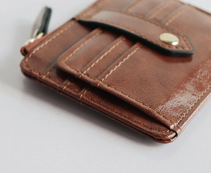 ネオベスト楽天市場店のFORGERON PUレザー二つ折りスリムパスケース ファスナーポケット付き ミニウォレット カードケース ミニ財布 小銭入れ カード入れ 名刺入れ 軽量 薄型 定期 メンズ レディース ユニセックス 男女兼用 おしゃれ [673R]｜アングル2