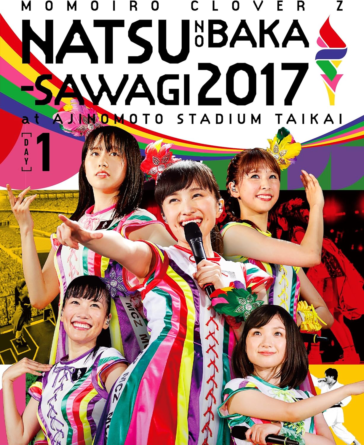 ももクロがスポーツと前代未聞の融合?! 2017年8月5、6日に味の素スタジアムで開催された、10万人LIVE、「ももクロ夏のバカ騒ぎ2017 –FIVE THE COLOR Road to 2020-」が半年待たずに映像化!!!!! ■ももクロ夏のバカ騒ぎ2017 –FIVE THE COLOR Road to 2020- 味の素スタジアム大会 ポイント 1. 約10万人のモノノフが“頭のネジ"を外して盛り上がりました! 2日間でなんと100,902人を動員! 約10万人が、夏のバカ騒ぎのテーマである、“頭のネジ"を外して楽しみ、ももクロとスポーツの融合を体感しました! スタジアムクラスでライブを開催できる女性アイドルグループが全宇宙を見渡しても「ももクロ」しかいない今、 約10万人というスケールの大きさに圧倒されてください! 2. 2日間で全42曲と見応え満載のバカ騒ぎ! 最新シングル『BLAST! 』の初披露にも注目! 初日の1発目から新曲「BLAST! 」を「Survival of the Fittest -interlude-」の流れで初披露! 「ゴリラパンチ」ではスタンド席にまで届く勢いで大量の水が噴射されるなど、ももクロの夏ライブならではの演出も健在! さらに、「ココ☆ナツ」「ワニとシャンプー」「走れ! 」など弩級の盛り上がりソングも連発! 「何時だって挑戦者」から、ハーフマラソンがスタートし、踊るももクロの後ろをランナーが駆け抜けていくスポーツの演出など、未だかつてない光景が繰り広げられました! 3.前代未聞?! アイドルとスポーツの融合は大大大大大成功! ライブのタイトルにある通り、2020年の東京五輪を意識したライブとなりました! 国内で活躍するトップランカーやオリンピック経験者といったスポーツ選手が多数参加し、陸上、体操、高飛び、さらにはスポーツクライミングや空手など、多種多様な競技が展開されました! ここまで本格的にスポーツと融合したライブは、おそらくアイドル史上初であり、ももクロならではの演出です! 4. ももクロの“笑顔の天下を目指す"夢は永遠に続く…! いつまでも挑戦し続けるももクロの“笑顔の天下を目指す"夢は永遠に続きます! 2018年にはいよいよ結成10周年という節目を迎えるももクロですが、その節目前の貴重なライブとなります。 すべてのモノノフが笑顔になれる作品です! “笑顔の天下を目指す"ももクロ伝説は、アニバーサリーイヤーへと続く……。 ■セットリスト 8月5日公演 SE. overture ~ももいろクローバーZ参上!!~ 01. Survival of the Fittest -interlude- ~ BLAST! 02. サラバ、愛しき悲しみたちよ 03. 上球物語 -Carpe diem- 04. DECORATION 05. 境界のペンデュラム 06. 労働讃歌 07. 何時だって挑戦者 08. PUSH 09. ココ☆ナツ LIVE ver. 10. 猛烈宇宙交響曲・第七楽章「無限の愛」 11. 全力少女 12. JUMP!!!!! LIVE ver. 関東学院中学校高等学校マーチングバンド 13. オレンジノート 14. ゴリラパンチ 15. もっ黒ニナル果て 16. 桃源郷 17. BIONIC CHERRY 18. 行くぜっ! 怪盗少女 19. 走れ! 20. 桃色空 21. Hanabi 22. ワニとシャンプー 23. 希望の向こうへ 24. コノウタ 25. バンド紹介(Link Link) 26. HAPPY Re:BIRTHDAY 8月6日公演 SE. overture ~ももいろクローバーZ参上!!~ 01. 境界のペンデュラム 02. 天手力男 03. ゴリラパンチ 04. CONTRADICTION 05. Survival of the Fittest -interlude- ~ BLAST! 06. ザ・ゴールデン・ヒストリー 07. ココ☆ナツ LIVE ver. 08. 黒い週末 09. 何時だって挑戦者 10. PUSH 11. Chai Maxx 12. JUMP!!!!! LIVE ver. with 関東学院中学校高等学校マーチングバンド 13. D'の純情 14. ワニとシャンプー 15. もっ黒ニナル果て 16. 猛烈宇宙交響曲・第七楽章「無限の愛」 17. キミノアト 18. 行くぜっ! 怪盗少女 19. 走れ! 20. 桃色空 21. 青春賦 22. MOON PRIDE 23. 白金の夜明け 24. ツヨクツヨク 25. バンド紹介(Link Link) 26. あの空へ向かって