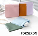 FORGERON バネ口ポーチ Mサイズ マチなし 12×11cm バネポーチ 小物入れポーチ 化粧ポーチ PUレザー コスメ リップ 口紅 コンパクトメイクポ...