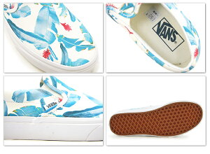 バンズ(VANS)クラシックスリッポン/ボンサイリーフ(ClassicSlip-On/BonsaiLeaf)メンズスニーカー≪TrueWhite/DeepTeal≫【楽ギフ_包装選択】【r】