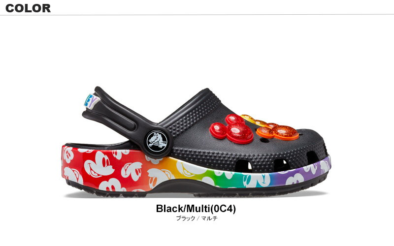 クロックス(CROCS) クラシック ディズニー レインボー クロッグ トドラー(classic disney rainbow clog t)キッズ サンダル シューズ ミッキーマウス【子供用】 [AA]【11】