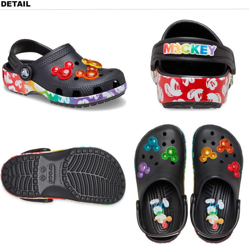 クロックス(CROCS) クラシック ディズニー レインボー クロッグ トドラー(classic disney rainbow clog t)キッズ サンダル シューズ ミッキーマウス【子供用】 [AA]【11】