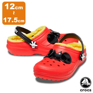 クロックス(CROCS) クラシック ラインド ディズニー ミッキー マウス クロッグ トドラー(classic lined Disney Mickey Mouse clog t) キッズ/サンダル/シューズ/ボア/秋冬【子供用】 [AA]