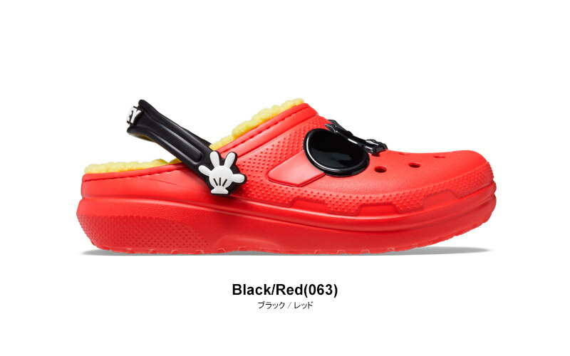 クロックス(CROCS) クラシック ラインド ディズニー ミッキー マウス クロッグ トドラー(classic lined Disney Mickey Mouse clog t) キッズ/サンダル/シューズ/ボア/秋冬【子供用】 [AA]