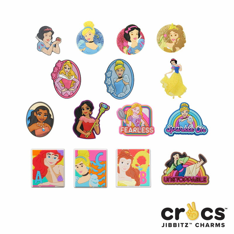 クロックス(CROCS) ジビッツ(Jibbitz) ディズニー プリンセス(Disney Princess) /白雪姫/シンデレラ/アリエル/他/クロックス/シューズアクセサリー/キャラクター ゆうパケット可 [RED] [小物] [AA-2]