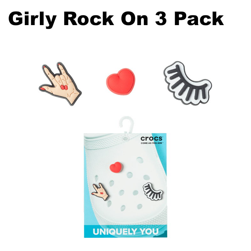 クロックス CROCS ジビッツ jibbitz ガーリー ロックオン 3個パック Girly Rock On 3 Pack クロックス シューズアクセサリー ...