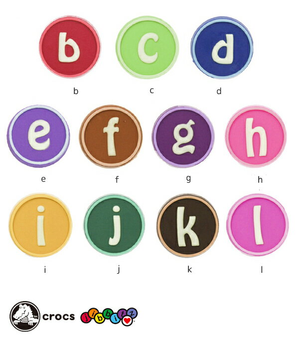 クロックス(CROCS)ジビッツ(jibbitz) フォントアート グロー イン ザ ダーク(a-l) (glow in the dark) /クロックス/シューズアクセサリー/アルファベット/イニシャル ゆうパケット可 [BLU] [小物] [AA-1]