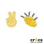 【店内P5倍以上】クロックス CROCS ジビッツ jibbitz ハンド hand シューズアクセサリー 絵文字 ピース..