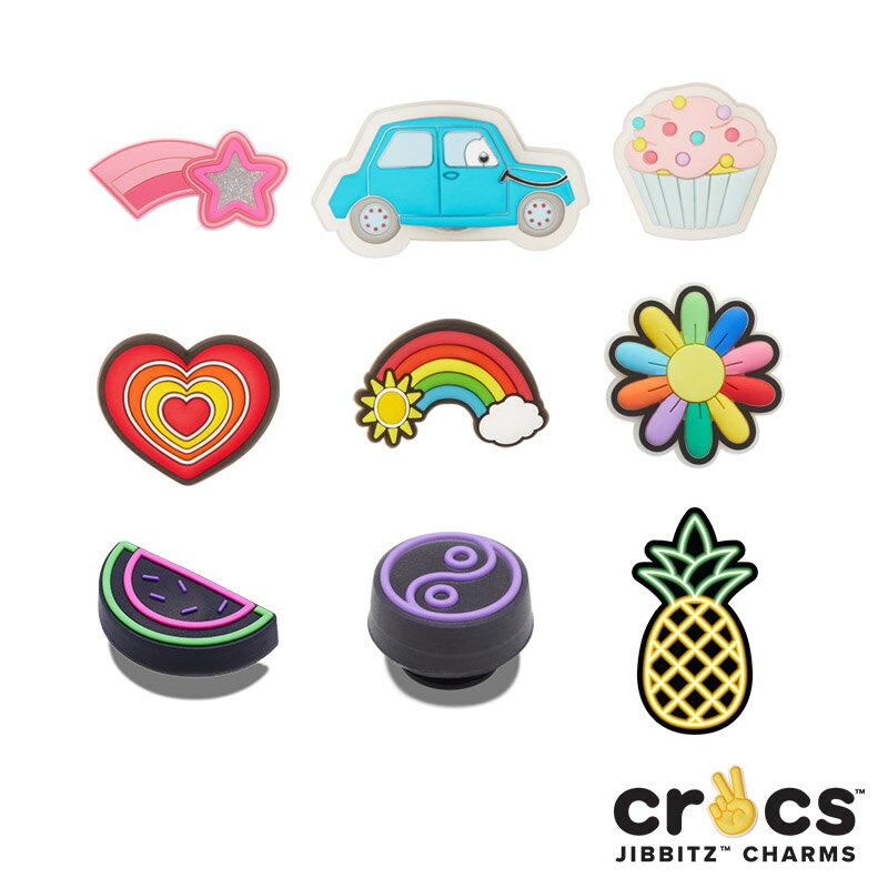 クロックス CROCS ジビッツ jibbitz LED チャーム LED Charm クロックス シューズアクセサリー ハート レインボー カップケーキ 車 フラワー スター パイナップル [SKY] [小物] [AA-2]