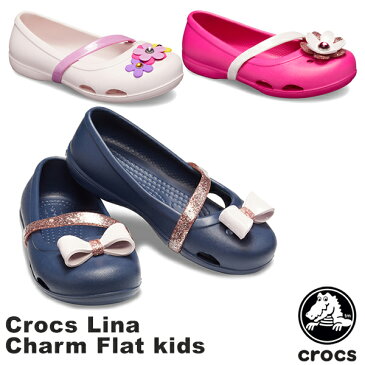 クロックス(CROCS) クロックス リナ チャーム フラット キッズ(crocs lina charm flat kids) シューズ【ベビー & キッズ 子供用】 [AA]【21】