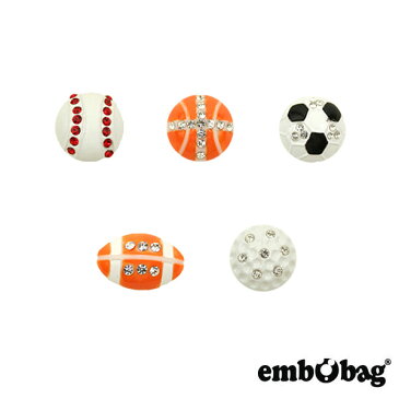 【ゆうパケット可】エンボバッグ(embobag)ゴルフ/サッカー/バスケット/ラグビー/野球 ボール チャーム/クロックス/シューズアクセサリー/ジビッツ[AA-2]