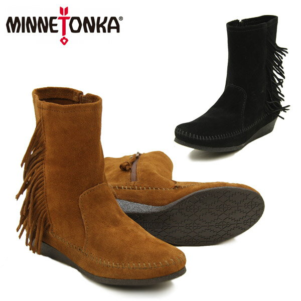 ミネトンカ 【ポイント5倍以上】【アウトレット】ミネトンカ MINNETONKA サイド フリンジ ウェッジ ブーツ Side Fringe Wedge Boot レディース ウィメンズ用 スエード ブーツ [BB]