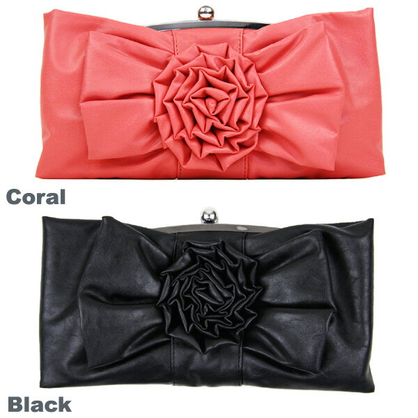 melie bianco Bow And Rosette Kiss Lock Clutch メリービアンコ チェーン ショルダーバッグ クラッチバッグ [CC]