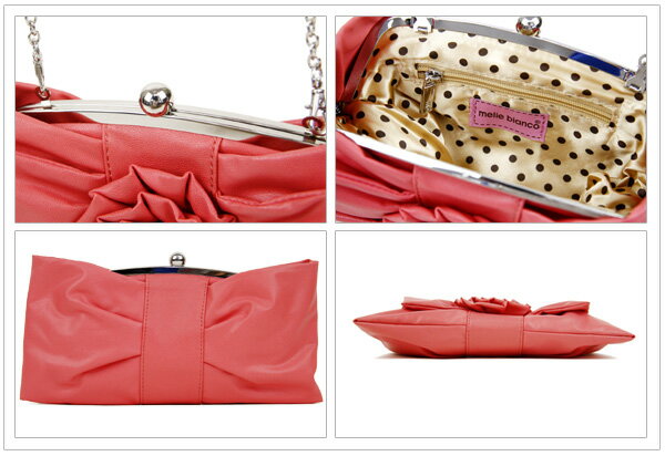 melie bianco Bow And Rosette Kiss Lock Clutch メリービアンコ チェーン ショルダーバッグ クラッチバッグ [CC]