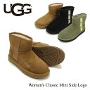 アグ UGG ウィメンズ クラシック ミニ サイド ロゴ Women's Classic Mini Side Logo ムートンブーツ ショート 1122558