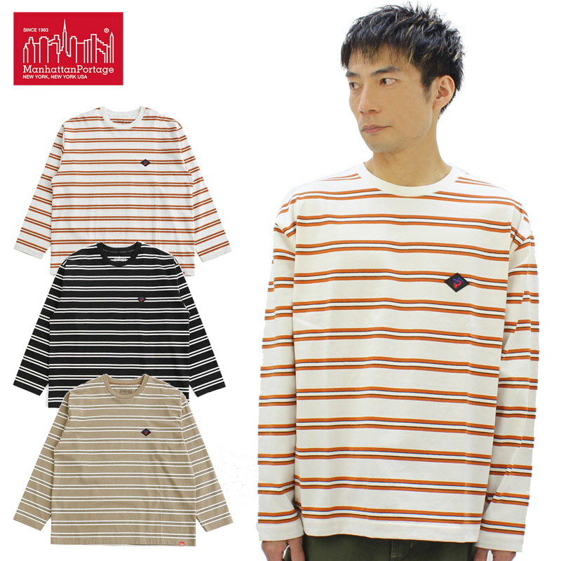 �ޥ�ϥå��� �ݡ��ơ��� T����� Manhattan Portage Long Sleeve Border T-Shirt MP-M496 �ܡ�����T����� ...