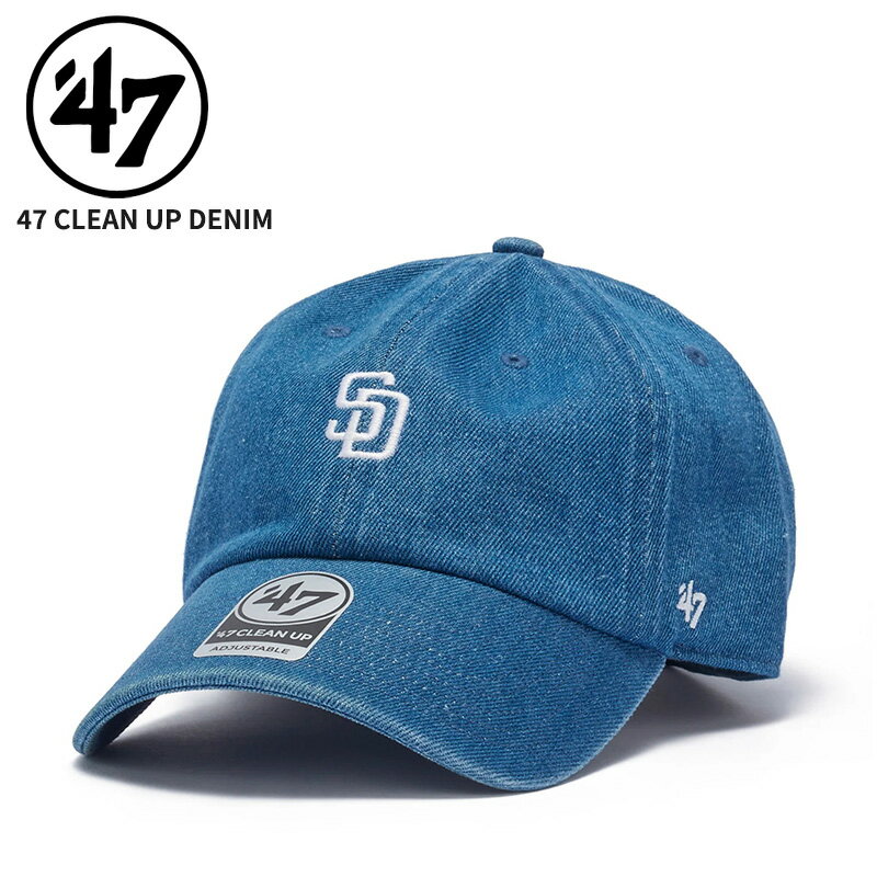 Rakuten - 47 フォーティーセブン レディース キャップ メンズ 帽子 47BRAND 47 クリーンナップ サンディエゴ・パドレス DENIM デニム ネイビー 47A-CLPMLBMLSADPAD-DEN-NVY 14920398