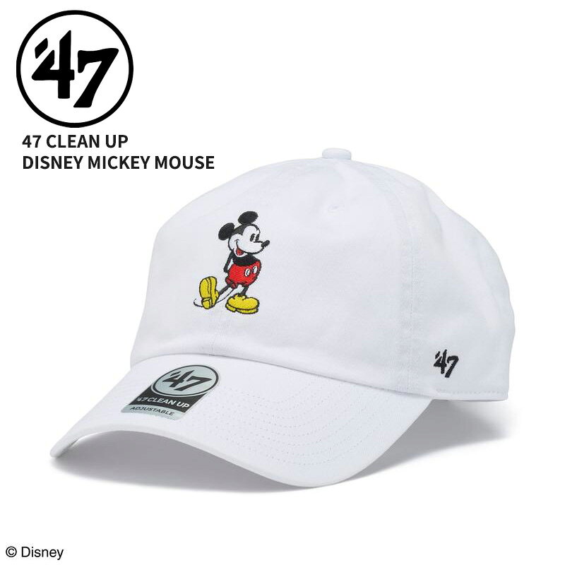 Rakuten - 47 フォーティーセブン レディース キャップ メンズ 帽子 47BRAND クリーンナップ Disney ミッキーマウス ホワイト 47A-CLPDISMICSTA0-CTGW-WHI 14920467