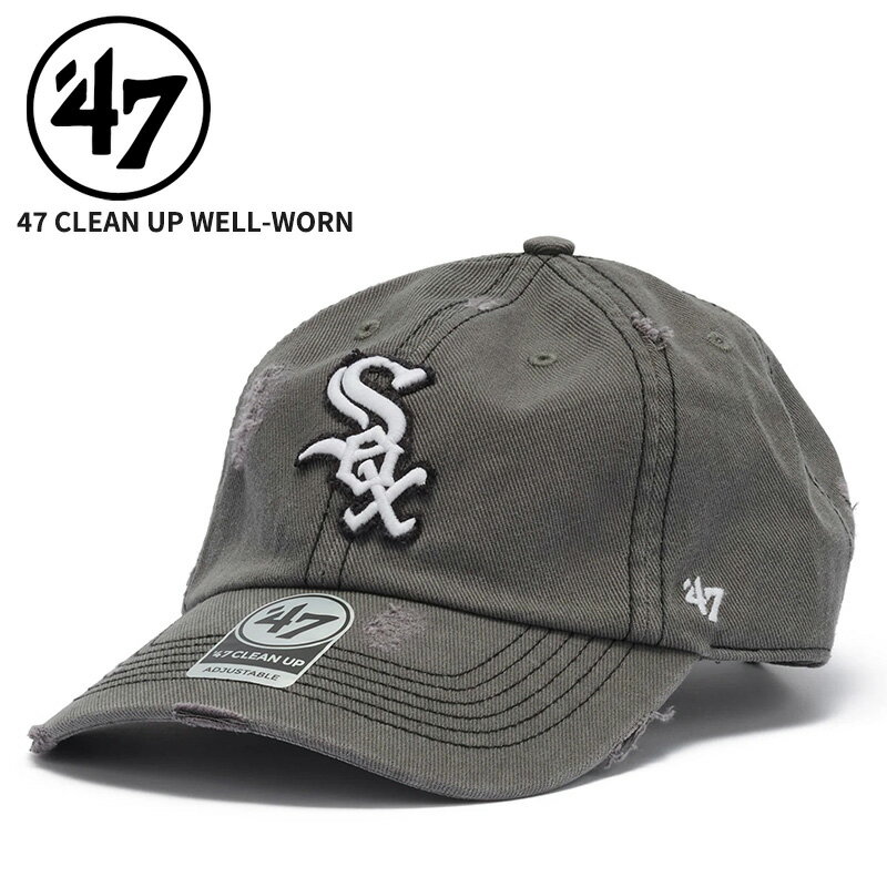 Rakuten - 47 フォーティーセブン レディース キャップ メンズ 帽子 47BRAND 47 クリーンナップ シカゴ・ホワイトソックス WELL-WORN チャコール 47A-CLP-B-WTHRD06HTS-T4 14920510
