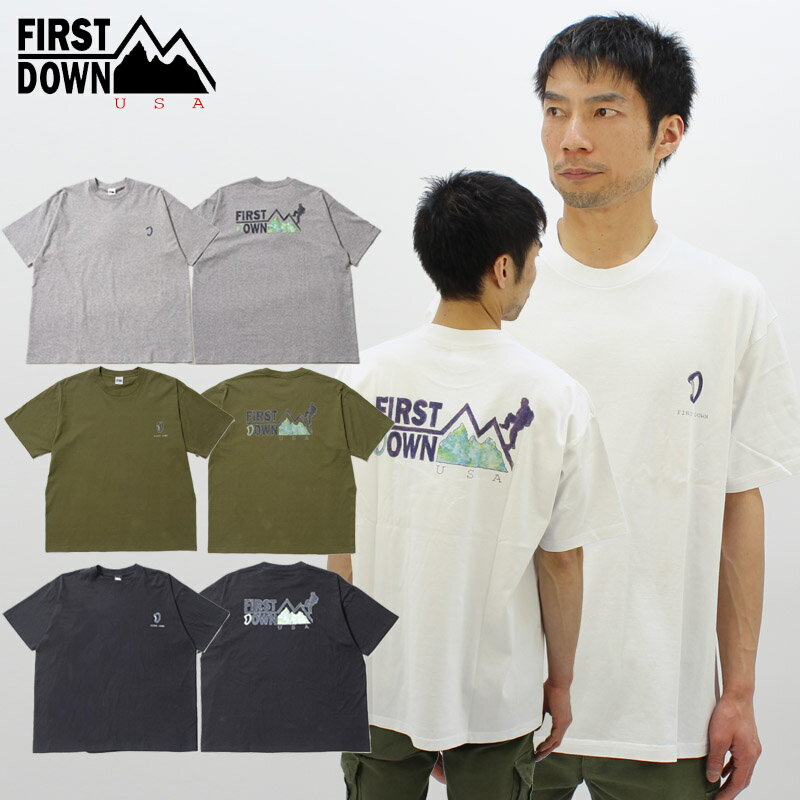 Rakuten - ファーストダウン 半袖 Tシャツ First Down コットンジャージー Tシャツ by lee qura S/S TEE #2 COTTON JERSEY メンズ カットソー トップス f401007