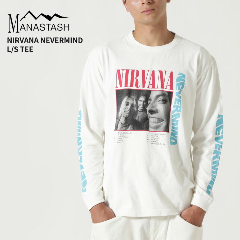 マナスタッシュ メンズ 長袖 バンドTシャツ ロックTシャツ MANASTASH ニルヴァーナ コラボ NIRVANA NEVERMIND L/S TEE トップス カットソー ロンT ニルバーナ 792-5930003