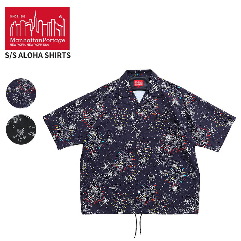 Rakuten - マンハッタン ポーテージ レディース 半袖Tシャツ メンズ Manhattan Portage ショートスリーブ アロハシャツ S/S Aloha Shirts 開襟シャツ MP-M634