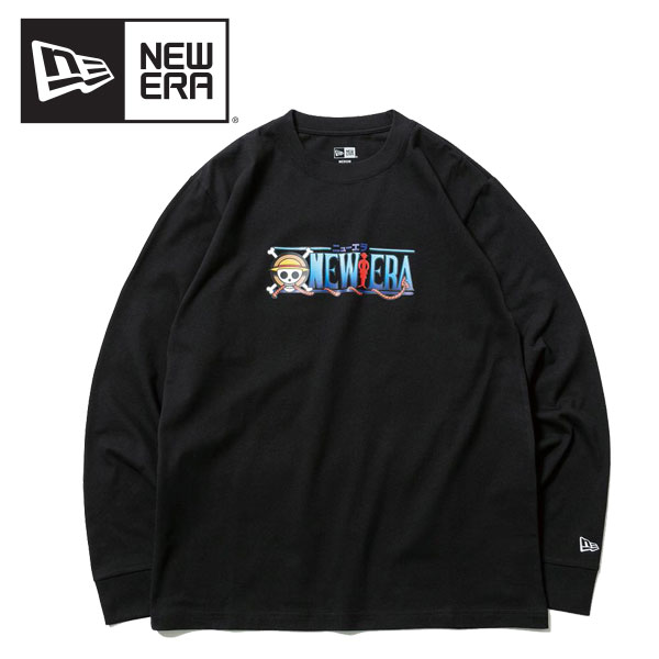 ＼ブラックフライデーSALE／ニューエラ NEW ERA 長袖 コットン Tシャツ ONE PIECE ワンピース タイトルロゴ L/SL Black 長袖Tシャツ 男性 [AA]のサムネイル
