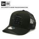 ニューエラ ゴルフ メッシュキャップ メンズ 帽子 NEW ERA 9FORTY A-Frame トラッカー Rhinestone ラインストーン ブラック 黒...