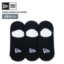 ニューエラ 靴下 3足セット 浅履きソックス 3Pくつした NEW ERA ソックス ノーショー 3ペア ブラック メンズ レディース 14518175