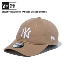 ニューエラ メンズ キャップ レディース NEW ERA 9TWENTY ニューヨーク・ヤンキース ウォッシュドコットン カーキ × ホワイト 帽子 14525113