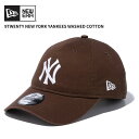 ニューエラ メンズ キャップ レディース NEW ERA 9TWENTY ニューヨーク・ヤンキース ウォッシュドコットン ブラウン × ホワイト 帽子 14525121