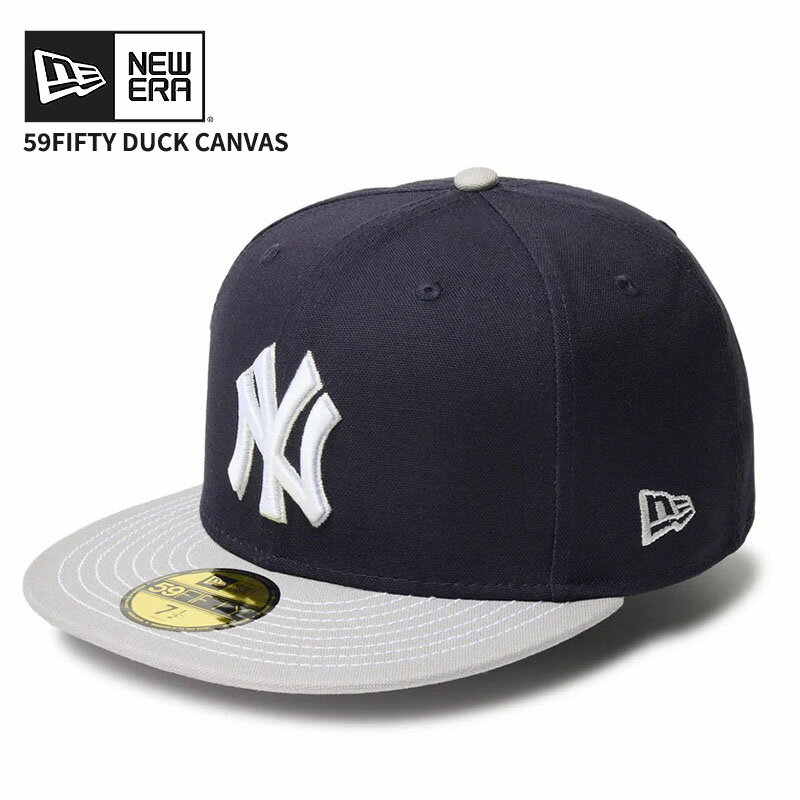 ニューエラ メンズ キャップ 帽子 レディース NEW ERA 59FIFTY Duck Canvas ニューヨーク・ヤンキース ネイビー グレーバイザー 14388860