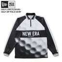 ニューエラ メンズ ゴルフウエア 長袖ポロシャツ NEW ERA 長袖 ハーフジップ ポロシャツ ブラック ゴルフ カットソー トップス 14669874