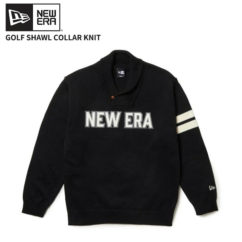ニューエラ ユニセックス ゴルフウエア セーター トップス NEW ERA ショールカラーニット ブラック ニットトップス 14669846