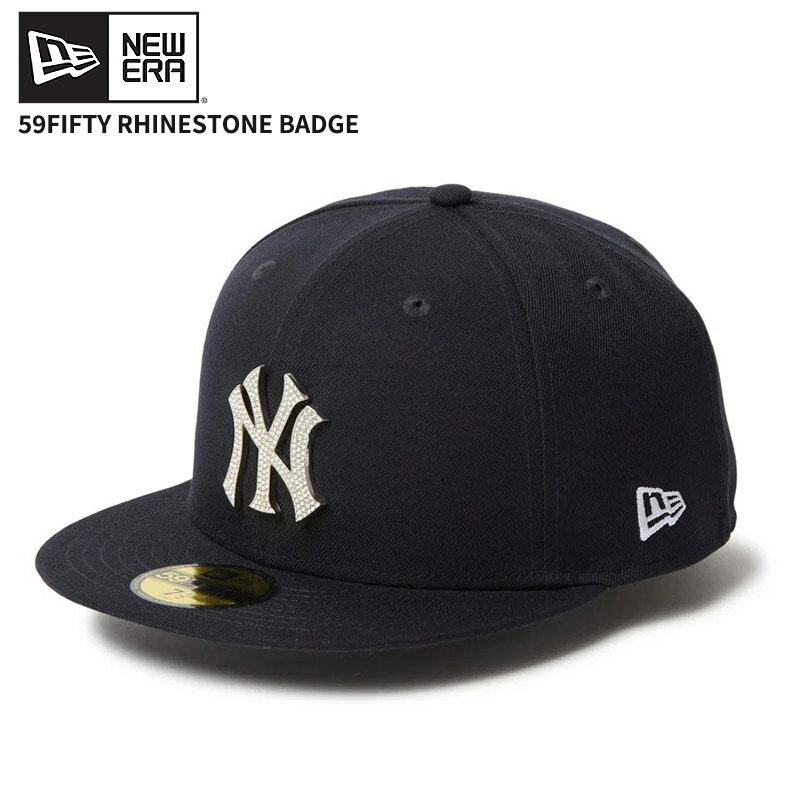 乐天商城 - ニューエラ メンズ キャップ 帽子 NEW ERA 59FIFTY Rhinestone Badge ラインストーンバッジ ニューヨーク・ヤンキース ネイビー 帽子 アメカジ ストリート 14668127