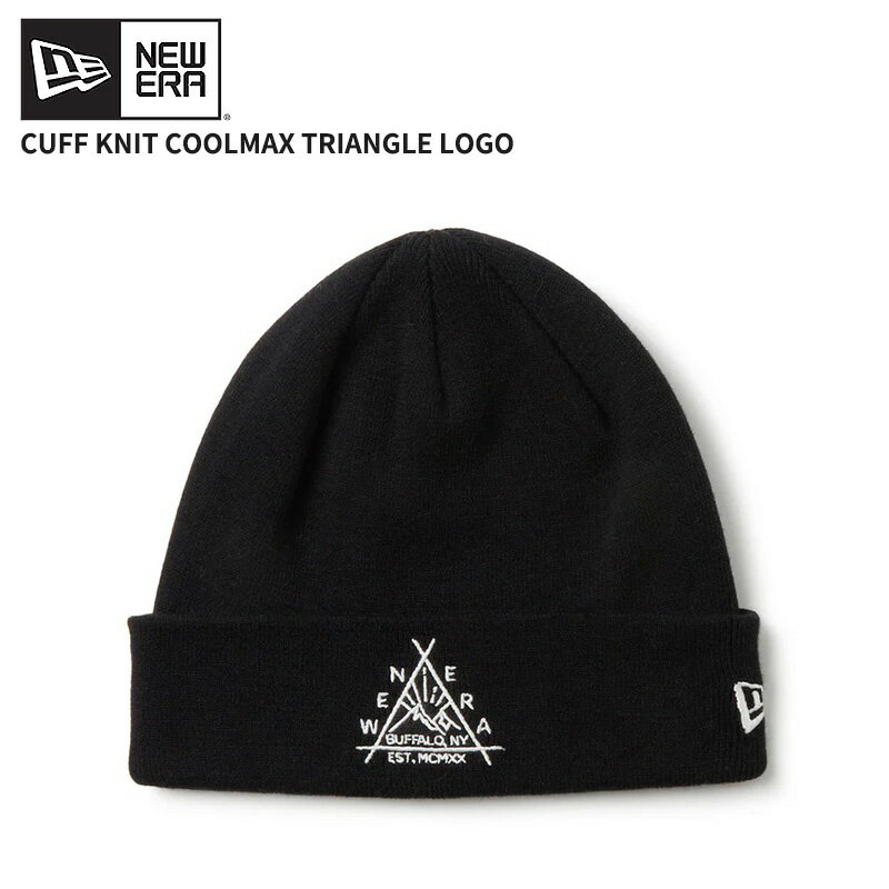 Rakuten - ニューエラ アウトドア メンズ ニットキャップ レディース NEW ERA カフニット COOLMAX Triangle Logo ブラック 帽子 秋 冬 14668900 ネコポス送料無料