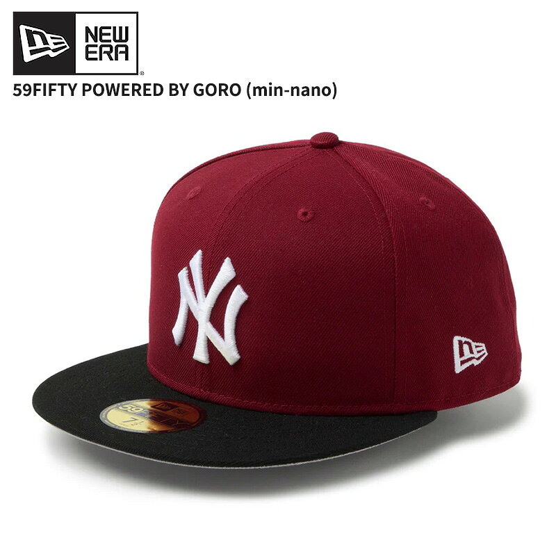 Rakuten - ニューエラ メンズ キャップ 帽子 NEW ERA 59FIFTY powered by GORO (min-nano) ニューヨーク・ヤンキース カーディナル/ブラック 帽子 アメカジ ストリート 14880416