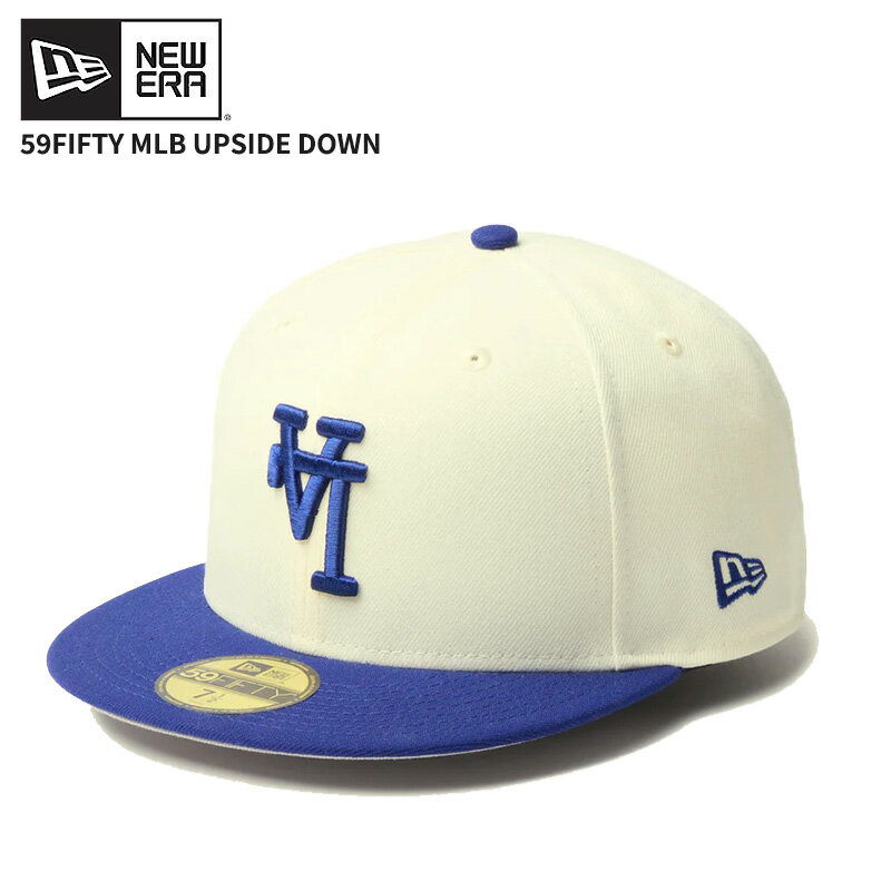 Rakuten - ニューエラ メンズ キャップ レディース 帽子 NEW ERA 59FIFTY MLB Upside Down ロサンゼルス・ドジャース クロームホワイト/ダークロイヤル CAP 14745160
