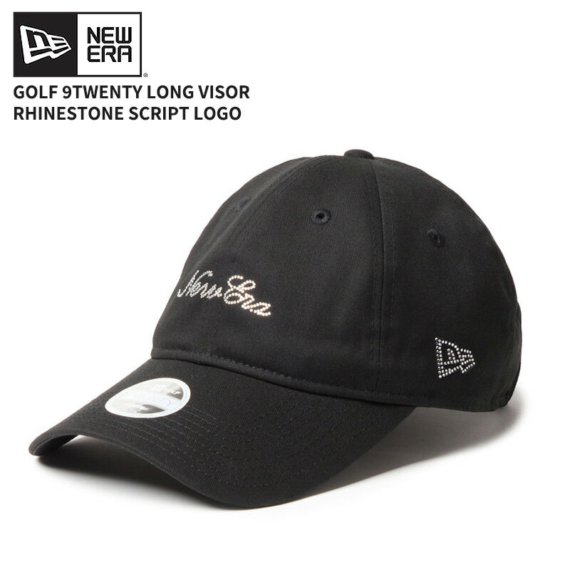 ニューエラ レディース ゴルフキャップ メンズ 帽子 紫外線対策 NEW ERA 9TWENTY ロングバイザー Rhinestone ラインストーン スクリプ...
