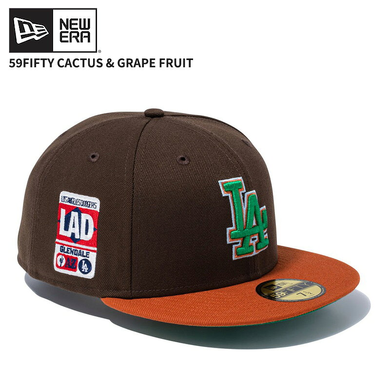 Rakuten - ニューエラ メンズ キャップ 帽子 NEW ERA 59FIFTY Cactus & Grape Fruit ロサンゼルス・ドジャース ウォルナット ラストバイザー CAP 14921972