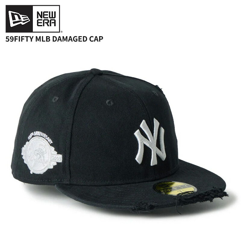 Rakuten - ニューエラ メンズ キャップ レディース 帽子 NEW ERA 59FIFTY MLB Damaged Cap ニューヨーク・ヤンキース ブラック 14745157