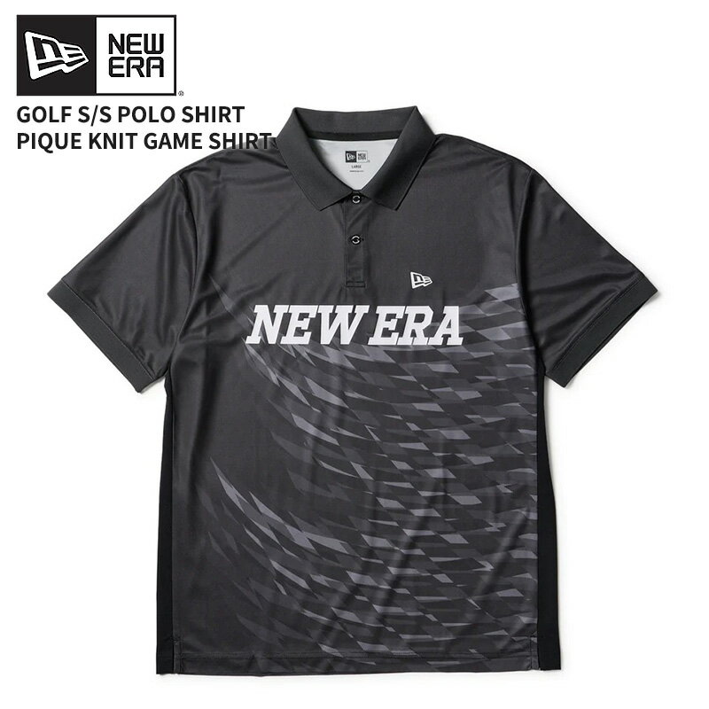 뉴에라 골프 웨어 반소매 폴로 셔츠 맨즈 NEW ERA 반소매 폴로 셔츠 사슴의 아이 Game Shirt 블랙 봄 여름 14859916
