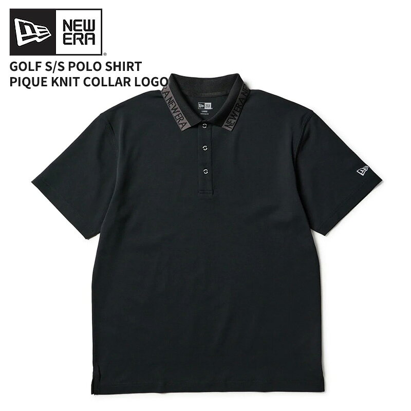 Rakuten - ニューエラ 半袖Tシャツ モックネック 半袖Tシャツ NEW ERA 半袖 ポロシャツ 鹿の子 Collar Logo ブラック 黒 ゴルフ カットソー トップス 14859945