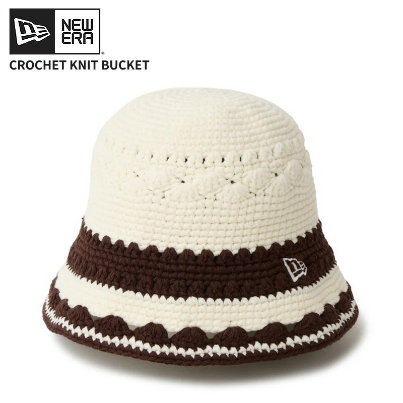 Rakuten - ニューエラ レディース ニット バケハ 帽子 NEW ERA クロシェ ニットバケット ボーダー Crochet Knit Border クローム/バーントウッド14744712 ネコポス送料無料