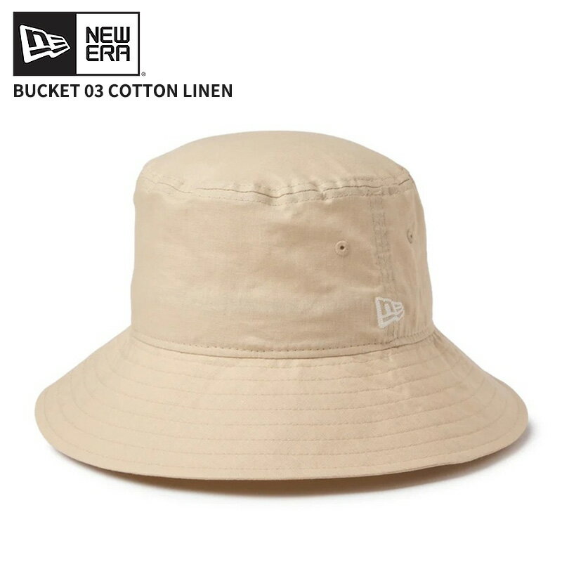 Rakuten - ニューエラ ユニセックス バケットハット バケハ NEW ERA バケット03 Cotton Linen コットンリネン ライトベージュ 帽子 日よけ 14744746