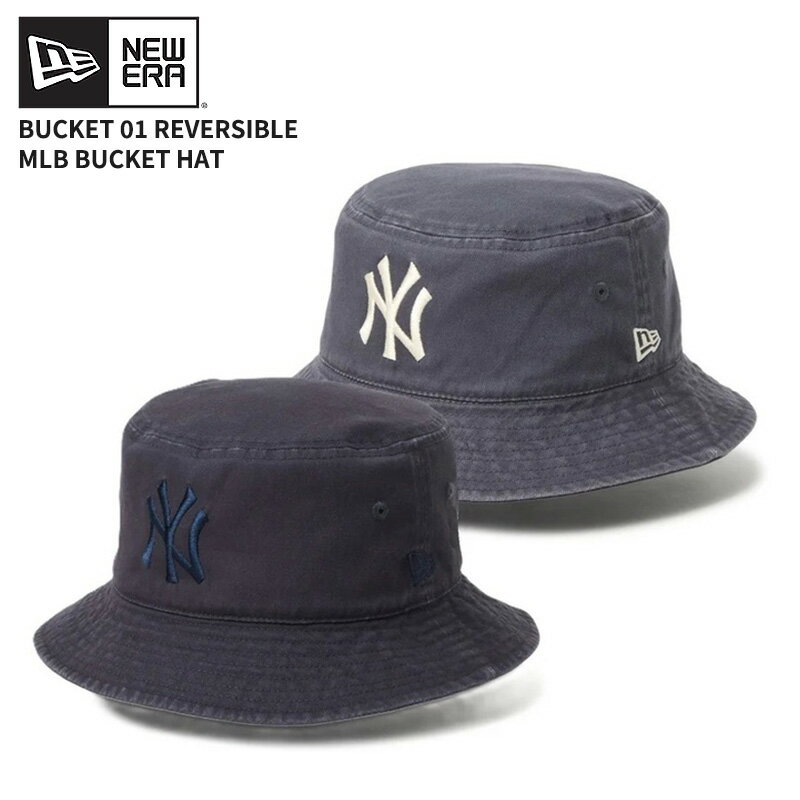 ニューエラ メンズ バケットハット バケハ レディース NEW ERA バケット01 リバーシブル MLB Bucket Hat ニューヨーク・ヤンキース ネイビー/ダークグラファイト 帽子 ハット 14744770