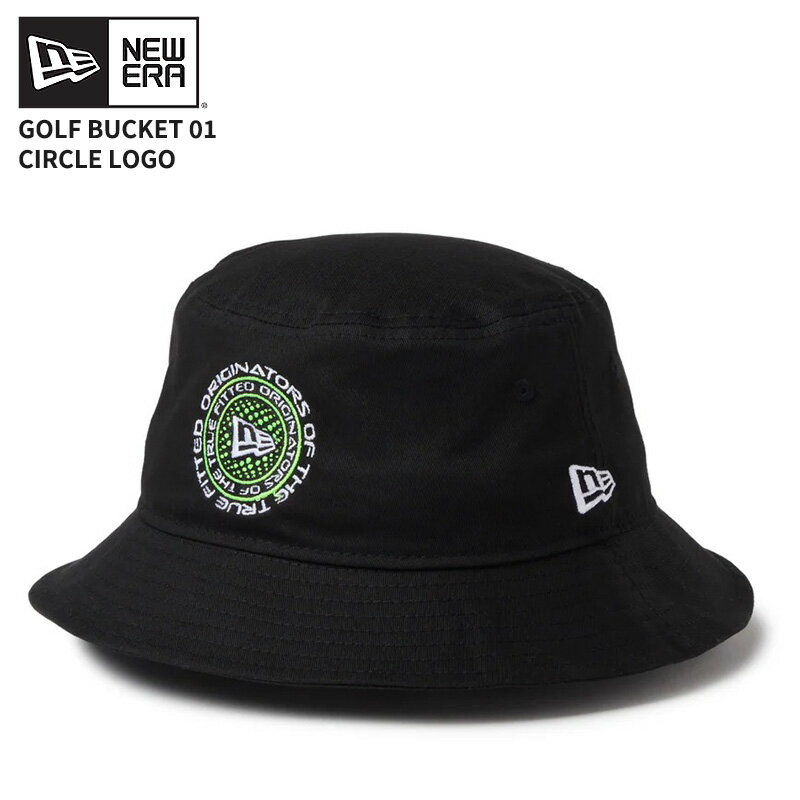 Rakuten - ニューエラ ゴルフ バケットハット バケハ レディース 帽子 NEW ERA バケット01 Circle Logo ブラック 14747190 紫外線対策 男女兼用