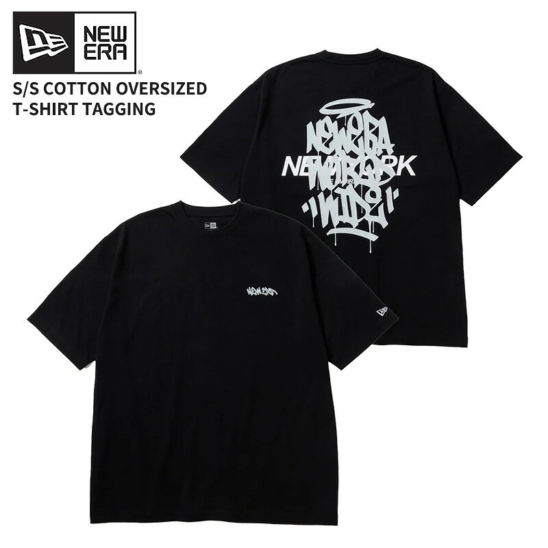 Rakuten - ニューエラ 半袖Tシャツ NEW ERA 半袖 オーバーサイズド コットン Tシャツ Tagging ブラック トップス カットソー 14856667 ネコポス送料無料