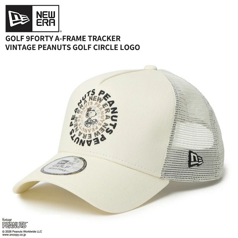 Rakuten - ニューエラ ゴルフ メンズ キャップ 帽子 レディース NEW ERA 9FORTY A-Frame トラッカー Vintage PEANUTS ピーナッツ GOLF Circle ロゴ クロームホワイト 抗菌 14865322