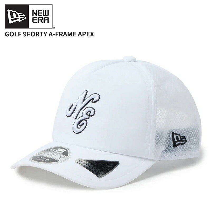 Rakuten - ニューエラ ゴルフ メンズ 通気性 メッシュキャップ 帽子 レディース NEW ERA 9FORTY A-Frame APEX クラシックロゴ ホワイト 抗菌 14869059